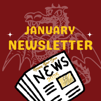 Avondale Dragon with a news paper January Newsletter